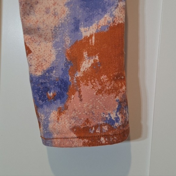 Levis Tie Dye Splotched Midrise Skinny Jeans Orange Blue Cotton Stretch Sz 31 - Picture 13 of 13